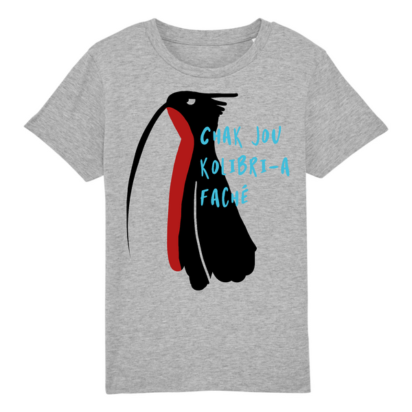 Gris t-shirt kolibri enfant whoy martinique